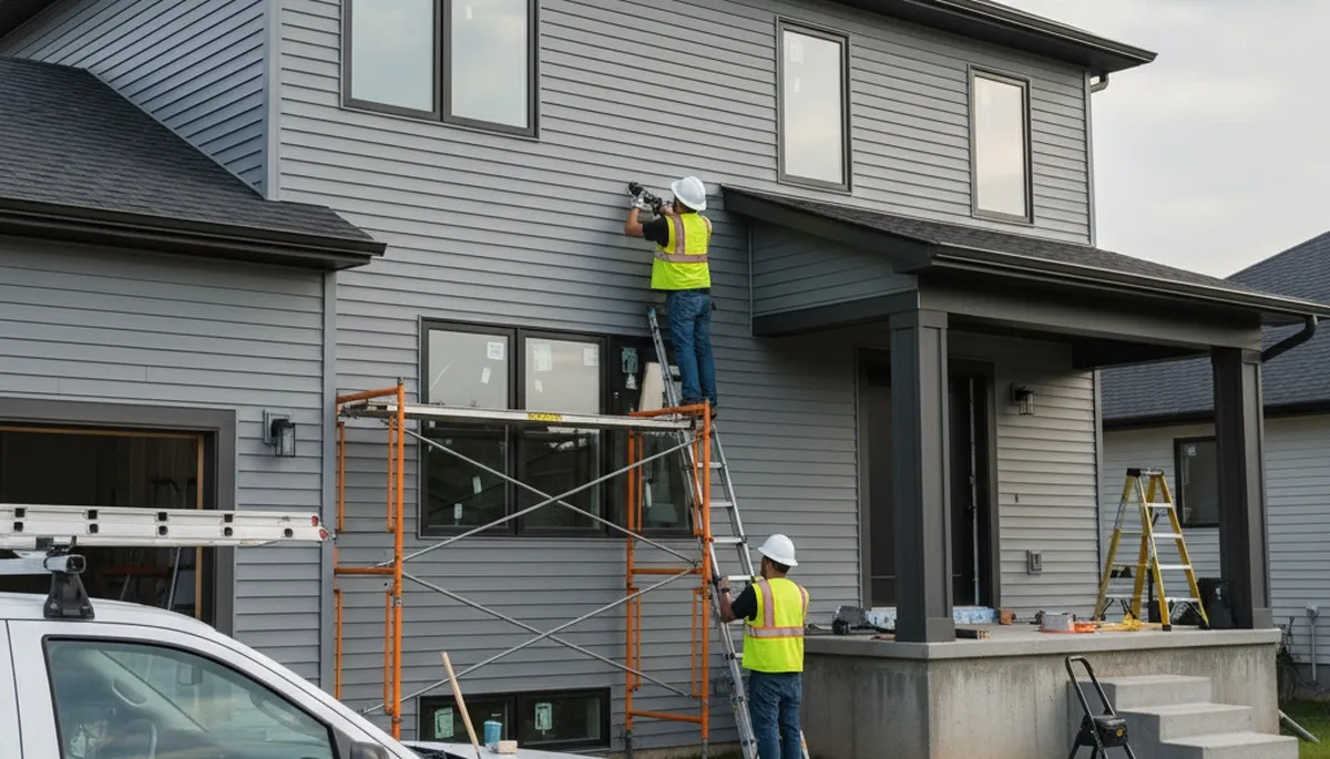 Vinyl siding installation on Austin TX home by Next Level Exteriors siding contractors