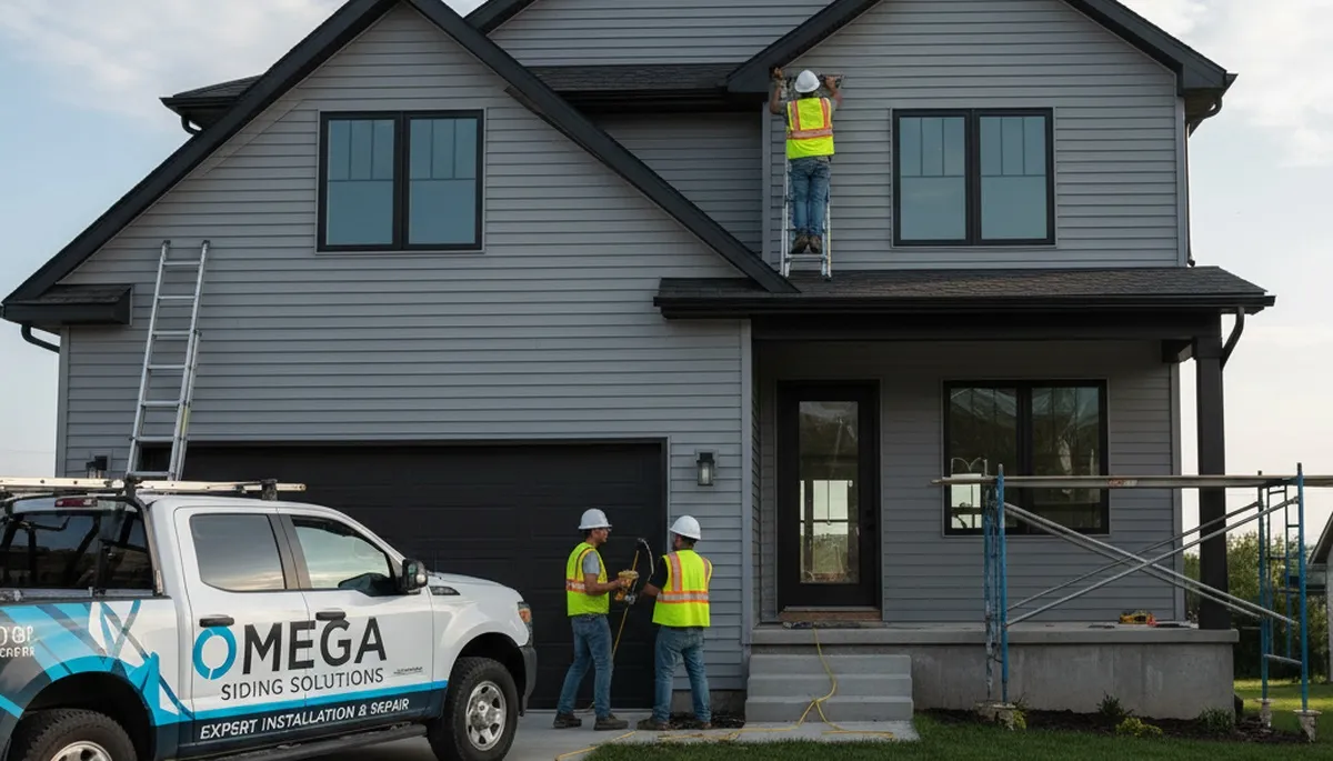 Professional vinyl siding installation on Austin, TX home exterior by Next Level Exteriors crew